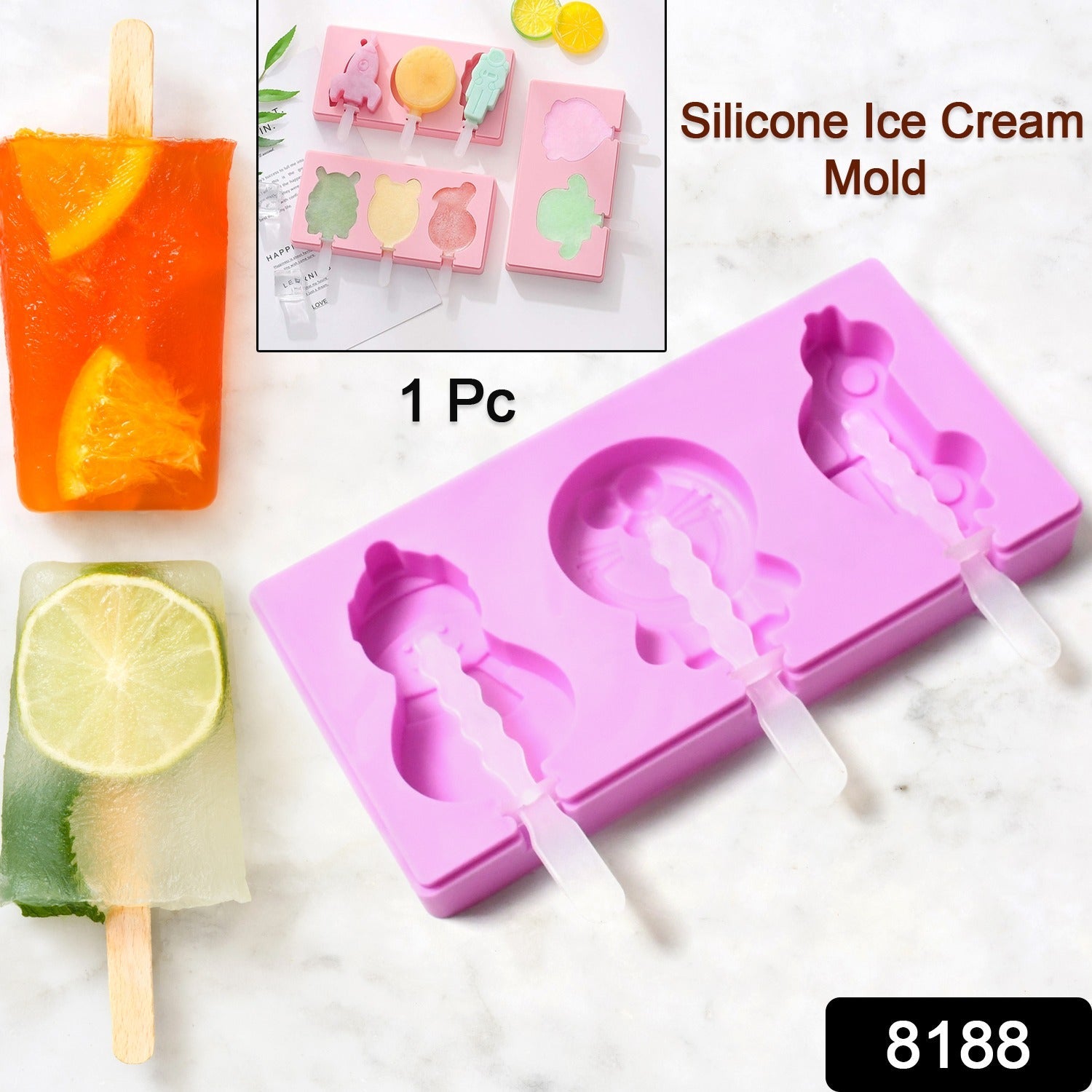 8188 Silicone Popsicle Molds, Reusable Ice Cream Molds With Sticks And Lids. A Must-Have Popsicle Mold For Summer. 8188 Silicone Popsicle Molds, Reusable Ice Cream Molds With Sticks And Lids. A Must-Have Popsicle Mold For Summer.